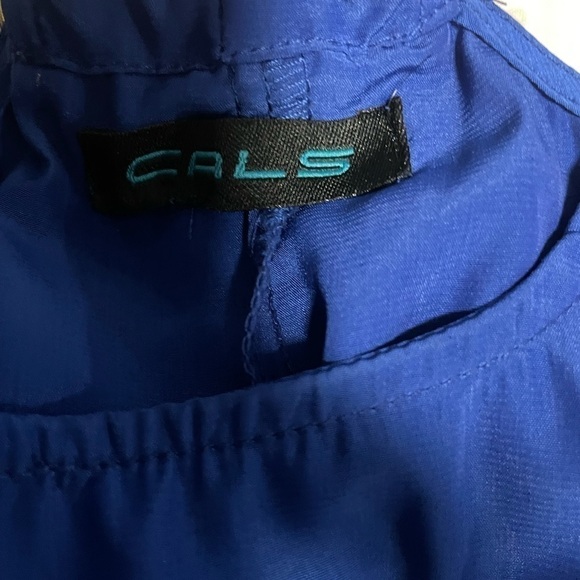 Cals gold chain straps flowy blue tank top. Size medium. - Picture 4 of 5